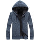 Autumn and Winter Men's Plus Velvet Knitted Cardigan Zipper Sweater Jacket Large Size Loose Knitted Cardigan Jacket Jacket