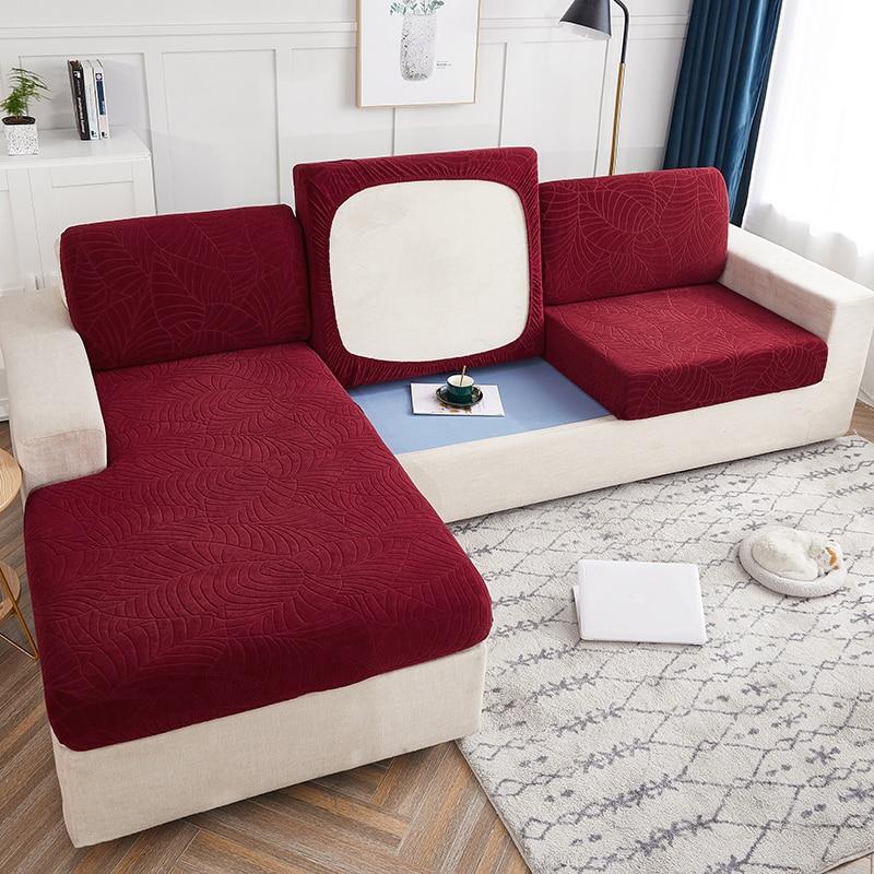 Waterproof Sofa Seat Cover Cushion Cover Thick Jacquard Solid Soft Stretch Sofa Slipcovers Funiture Protector Sofa Seat Sheet Furniture Protector