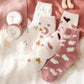 Two Pairs of Mink Fleece Socks Autumn and Winter Plus Fleece Thick Warm Floor Socks Women's Coral Fleece Home Sleep Socks