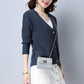 Autumn and Winter Loose Sweater Thick Knitted Cardigan Jacket Short Solid Color Women's Top