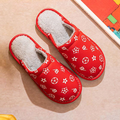 Indoor Non-slip and Dirt-resistant Cotton Slippers To Keep Warm Autumn and Winter Flat Shoes Fashion Casual