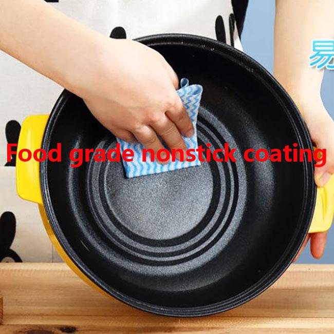 800W Dual-levels Electric Heat Pot 20cm Non-stick Cookware Boiling Soup Pot Frying Pan with For One Person