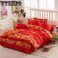 Cotton Lace Fabric Luxury Flower Wedding Bed Skirt Pillowcase King Queen Size Bedding Sets