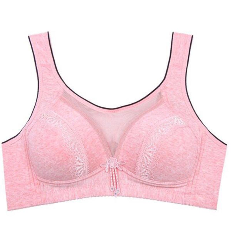 Comfortable Solid Color Cotton Thin Waistcoat Without Steel Ring Gathered Bra Large Size Full Cup Tube Top Underwear Thin and Breathable