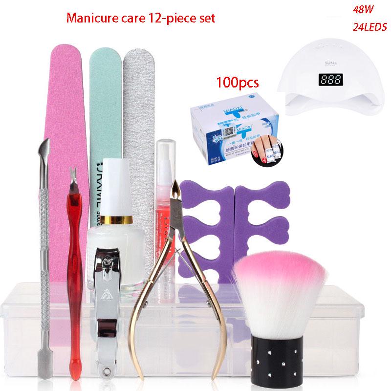 Manicure Set  Nail Kit UV LED Nail lamp Manicure Rub Polishing Kit Nail Art Tools Set Nail Care kit