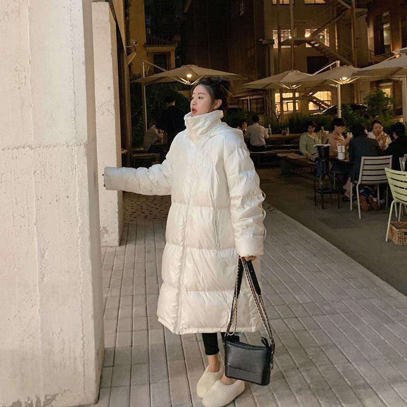 Fur Collar Cotton Clothes Women's Winter Coat Ladies Cotton-padded Jacket Loose Shiny Bread Coat Long-sleeved Top