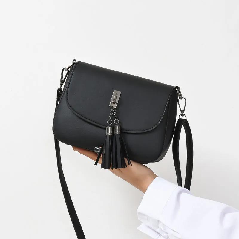 Women's Small Bag Messenger Bag Tassel Shoulder Bag Soft Leather Small Square Bag Handbag Purse