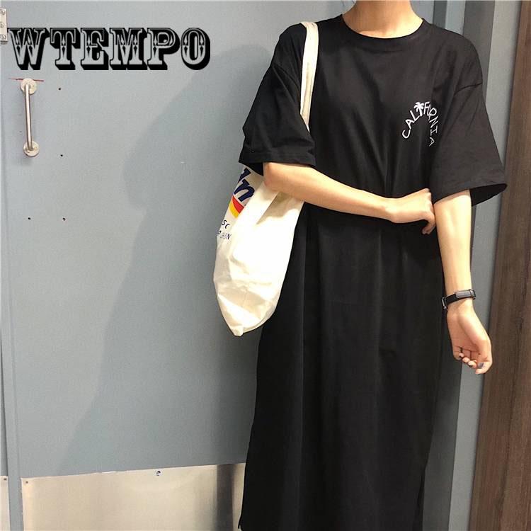 Women's Dress Print Half Sleeve Long Solid Dress T-shirt Loose Leisure Summer Dresses