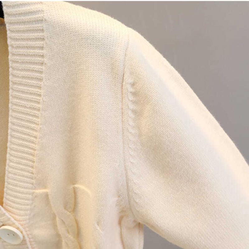 Autumn and Winter Twist Loose Sweater Knit Short Cardigan Outer Wear All-match Thin Women