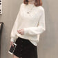 Women Yellow Half Turtleneck Short Pearl Pullover Sweater Office Thin Soft Bottoming Shirt