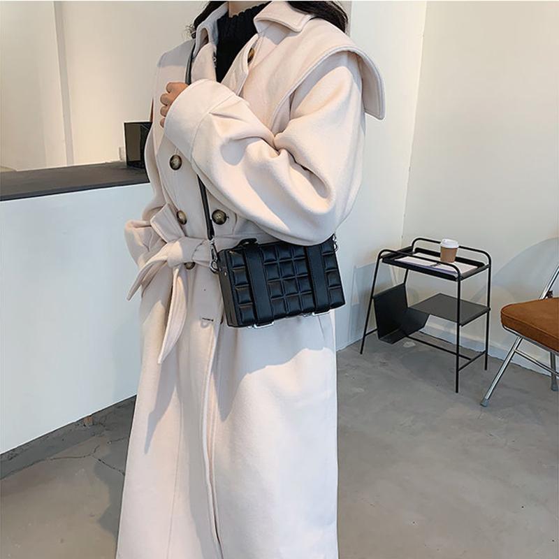 Women Box Bag Handbags Clutch Purse Shoulder Crossbody Bags Button Closure Solid Color PU Leather Purses