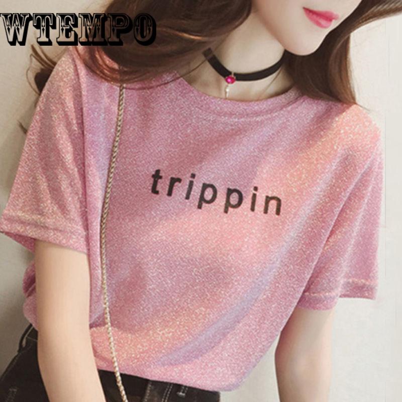 Letter Print Tee Shirt Summer Women Short Sleeve T Shirt Plus Size Women Casual Tops Female T-shirts