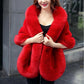 Faux Fur Shawl Women  Imitation Fox Fur Dress Capes Thick Warm Short Furry Jacket  Autumn Winter