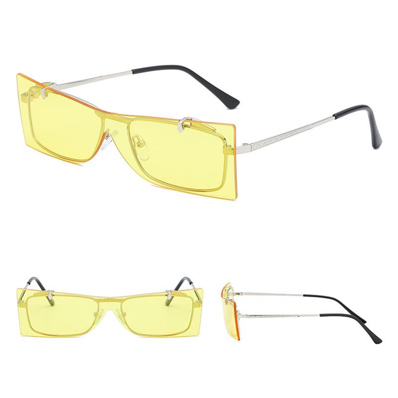WTEMPO Square Flip Sunglasses Men and Women Punk Sunglasses Women's Tide Ocean Sunglasses