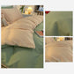 Pure Color Simple Nordic Fengshui Washed Cotton Four-piece Quilt Cover Sheet Student Dormitory Three-piece Bedding