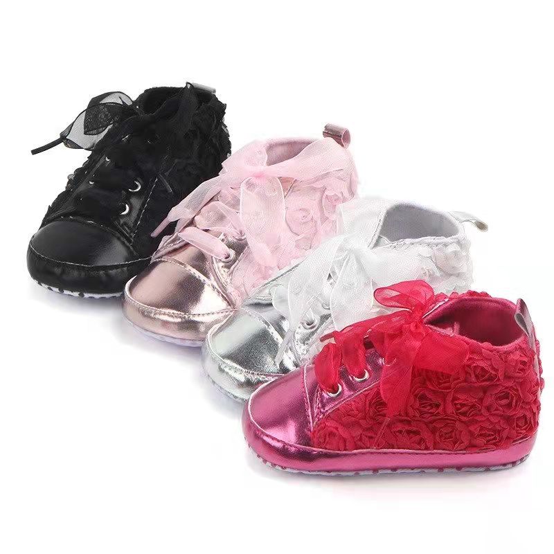 Autumn Baby Kids Toddler Sapato Infant Rose Flower Soft Sole Girl Shoes Baby First Walker Shoe 4 Colors