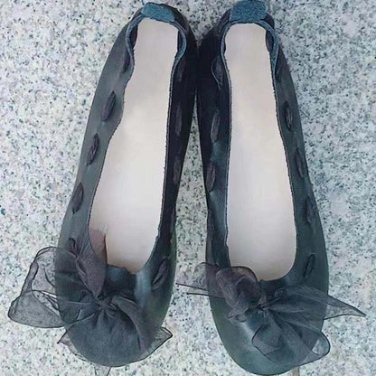 Single Shoes Women's Shallow Mouth Flat Soft and Comfortable Non-slip All-match Women's Flat Leather Shoes Lightweight Non-slip