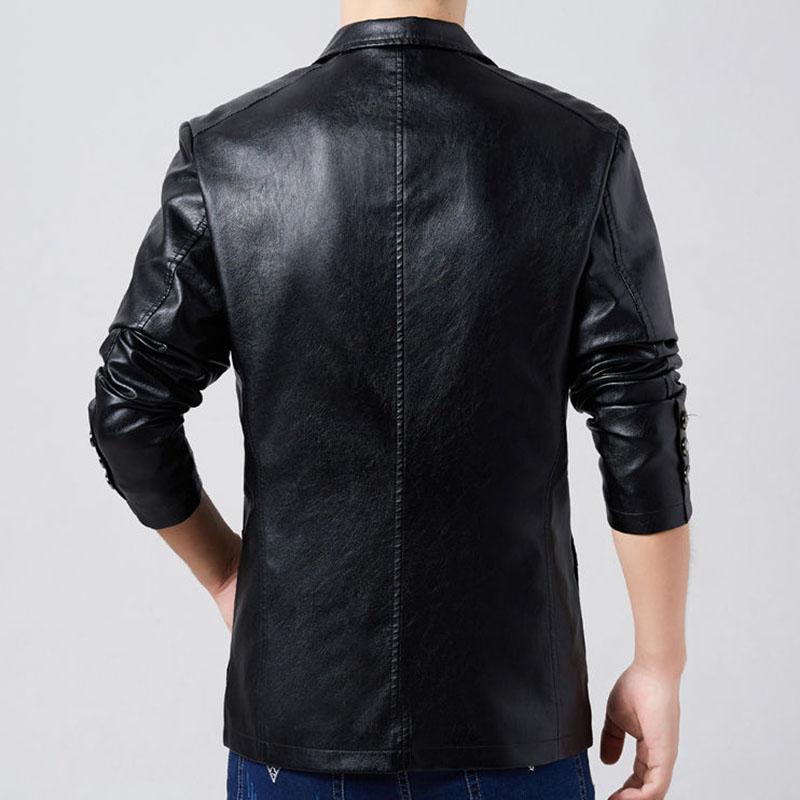 Leather Suit Men's Business Casual Young Middle-aged Leather Men's Jacket Jacket Large Size Plus Velvet