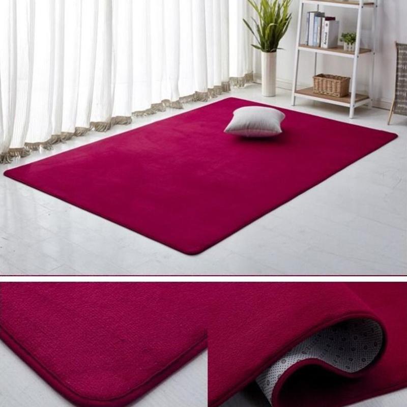 Modern Coral Velvet Carpet Simple Living Room Home Mat Bedroom Bedside Carpet