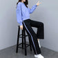 Suit Long-sleeved Shirt + Loose Wide-leg Pants Two-piece Loose Casual Sportswear Suit Female Outdoor Sports Suit Casual Home Wear