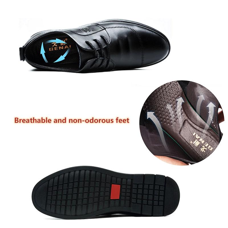 Men's Business Shoes Casual Real Cowhide Shoes Spring and Autumn Middle-aged Dad Shoes Men's Shoes Peas Shoes Lazy Pedal Shoes