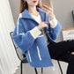 Mink Fleece Knitted Cardigan Women's Autumn and Winter Long-sleeved Loose Sweater Short College Style Jacket