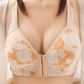 Beautiful Back Underwear Without Steel Ring Gathered Side-contracted Milk Thin Mold Cup Smooth Printing Fixed Double-shoulder Strap Vest-style Bra