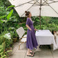 Women's Summer Simple Elegant Short Sleeve Medium Length Waist Show Thin Loose Solid Dress