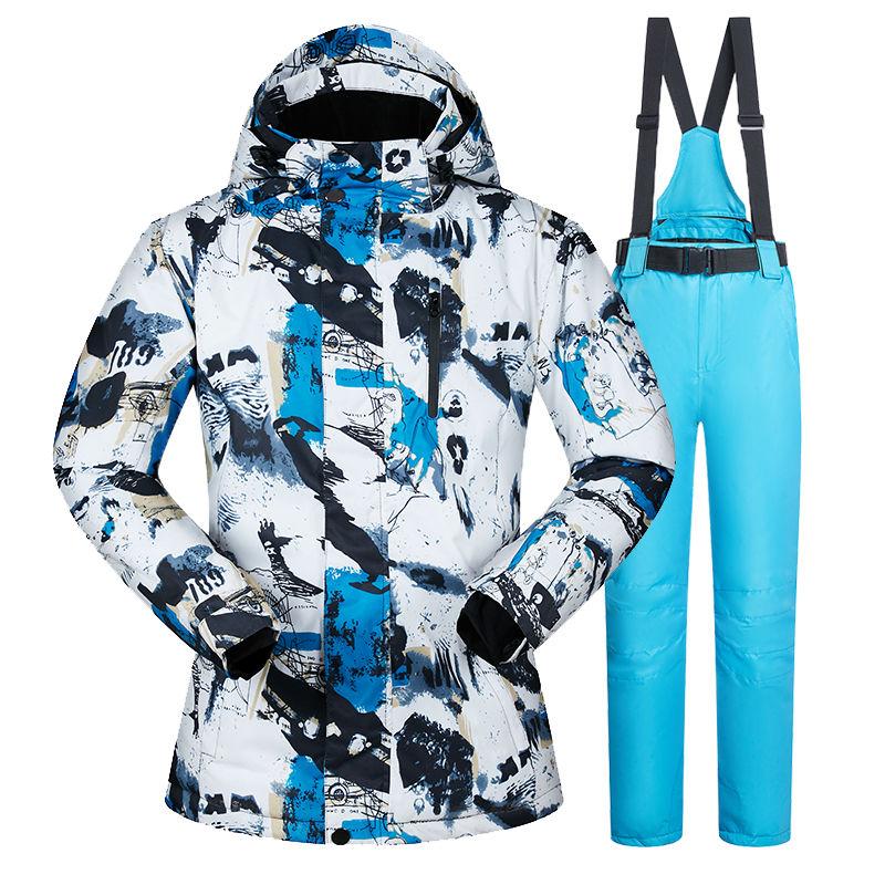 Men's and Women's Ski Wear Winter Outdoor Warm Windproof Waterproof Ski Snowboard Wear Women's and Men's Ski Jackets Ski Pants Snow Clothes