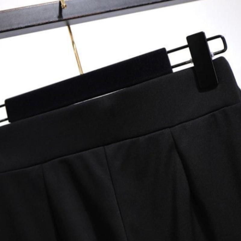Draping Micro Trousers Women's Summer Slim High Waist Outer Wear Stretch Flared Pants Casual Black Trouser