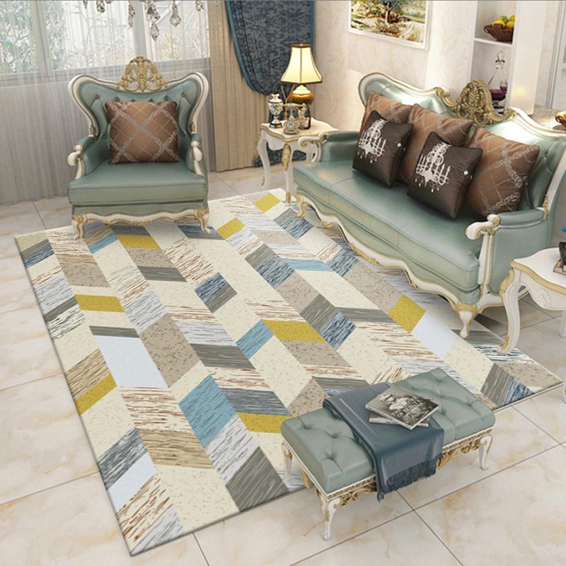 Nordic Modern Carpet Geometric for Bedroom Rug Livingroom Carpet Parlor Tapete Metal Wind Mat
