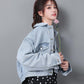 Denim Jacket Women's Spring and Autumn Korean Version All-match BF Loose Short Long-sleeved Retro Top Women's