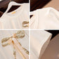 Big Bow Decoration Women Dress Girl Loose O-Neck Batwing Sleeve Casual Long T-shirt Dress Big Loose Home Comfort Outer Convenient