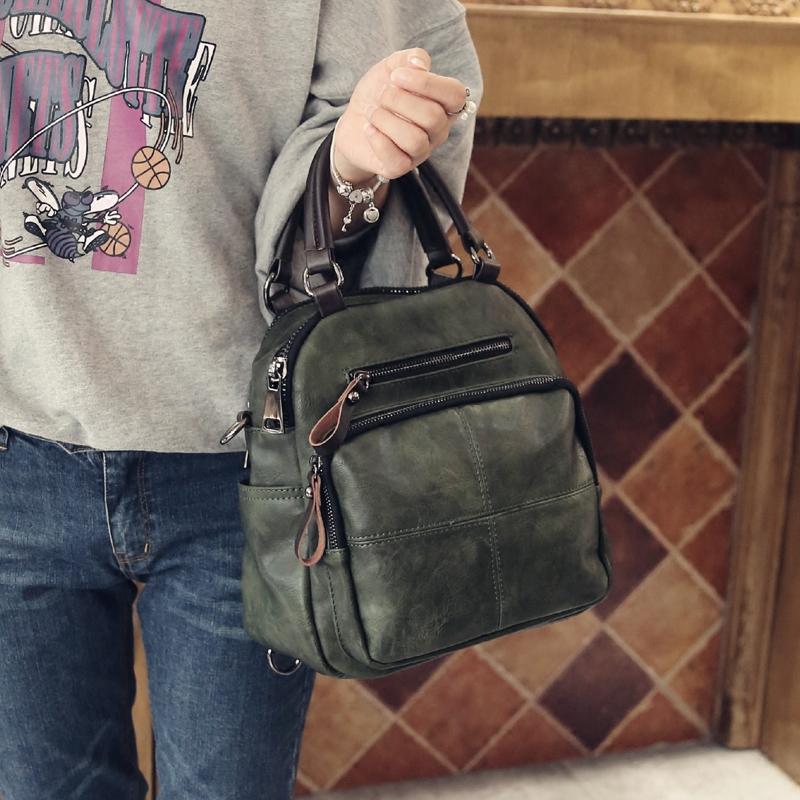 Cowhide Backpack Women Fashion Trend Wild Student Backpack Large Capacity Shoulder Bag Handbag Women