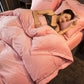 Korean Fashion Princess Style Four-piece Girl Heart Lace Solid Color Bed Linen Quilt Cover Bedding