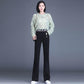 Pants Autumn and Winter Women's Black High-waist Flared Pants Loose Stretch Casual Pants