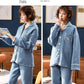 Pajamas Set Laminated Cotton Pajamas Women's Thin Quilted Thickened Large Size Air Cotton Warm Pajamas Home Service Suits Are Soft and Warm