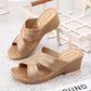 Summer Outdoor High-heeled Sandals and Slippers Plastic Non-slip Home Bathroom Slippers Thick-soled Ladies Beach Shoes Outer Wear