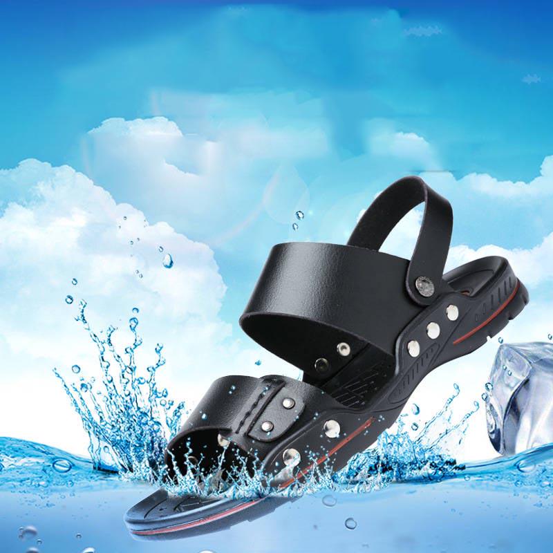 Beach Shoes Men's Sandals Trend Sandals Summer Non-slip Leather Soft Sole Dual-purpose Casual Shoes