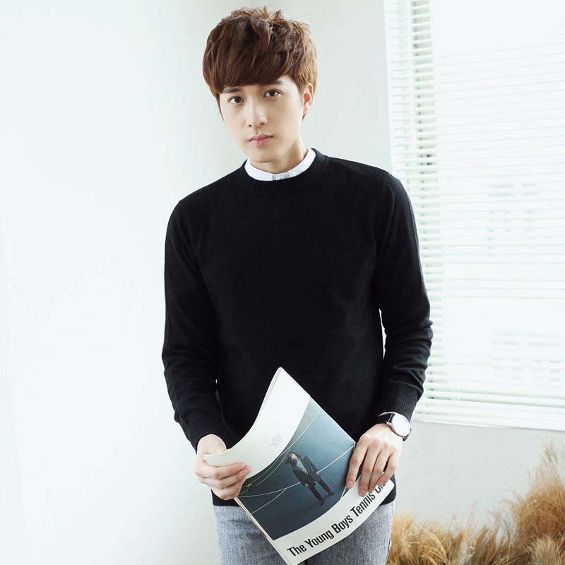 Men Fashion Pullovers Slim Fit Warm Sweater Jumpers Knitwear Autumn Winter O-Neck Clothes