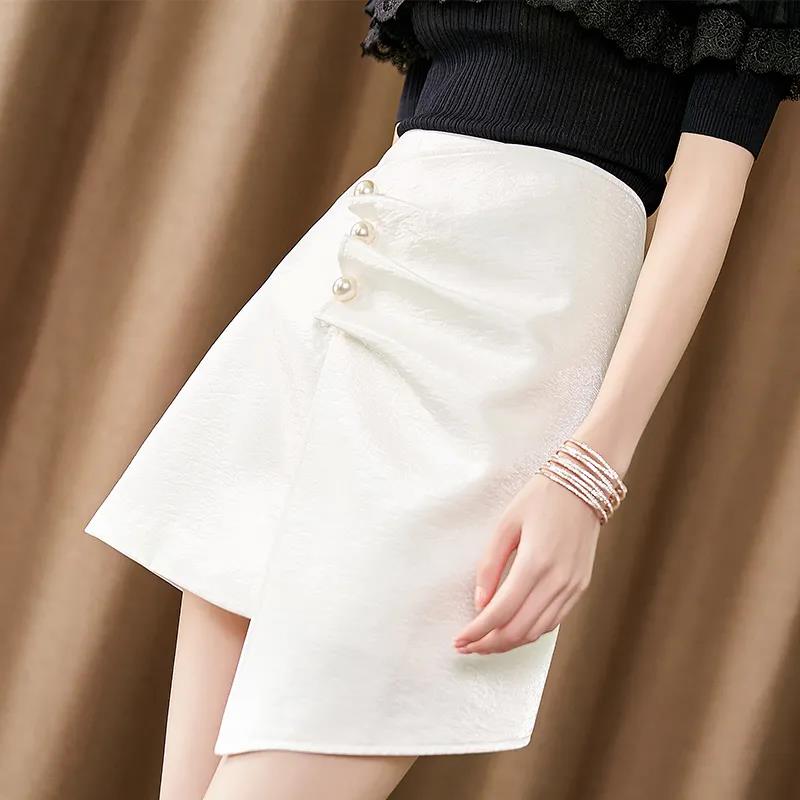Irregular Women Sexy Tight A-line High Waist Hip Skirt Short Skirt Knee-length Split Fork Zipper Elastic Waist Club Casual Home Office
