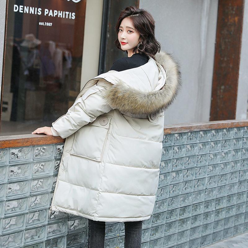 Winter Women's Jacket All-match Cotton Clothes In Winter Long Fluffy Fur Collar Thick Loose Padded Jacket Winter Thick Warm Cotton Jacket