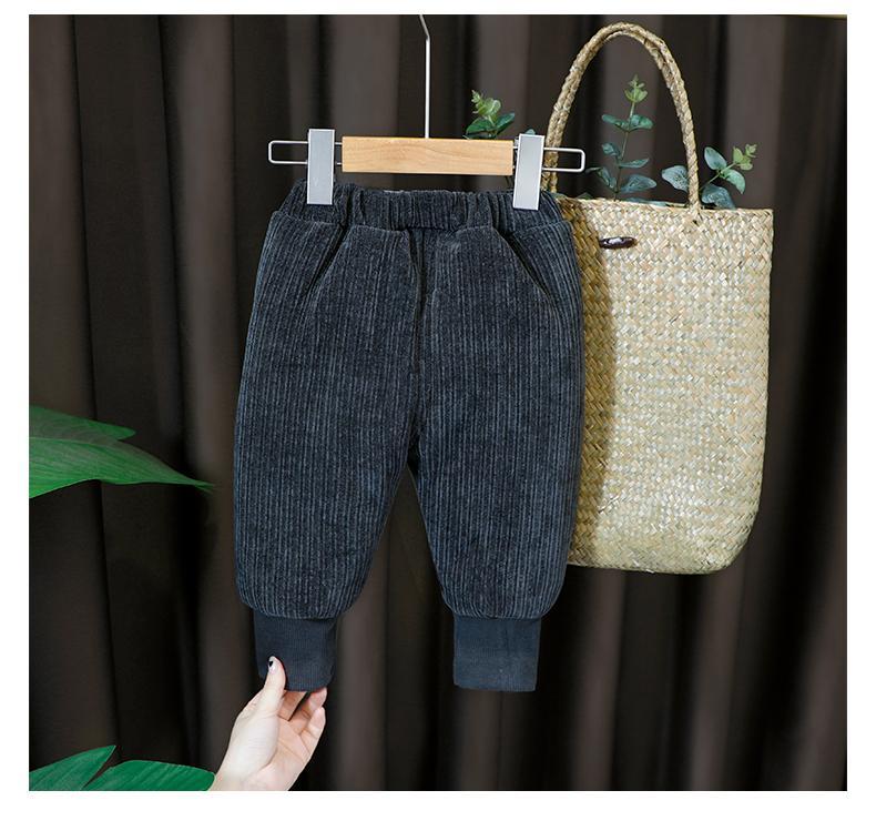 Boys' Plush Thickened Pants Wear Children's Winter Trousers, Baby Autumn and Winter A Pair of Winter Baby Cotton Pants In Winter