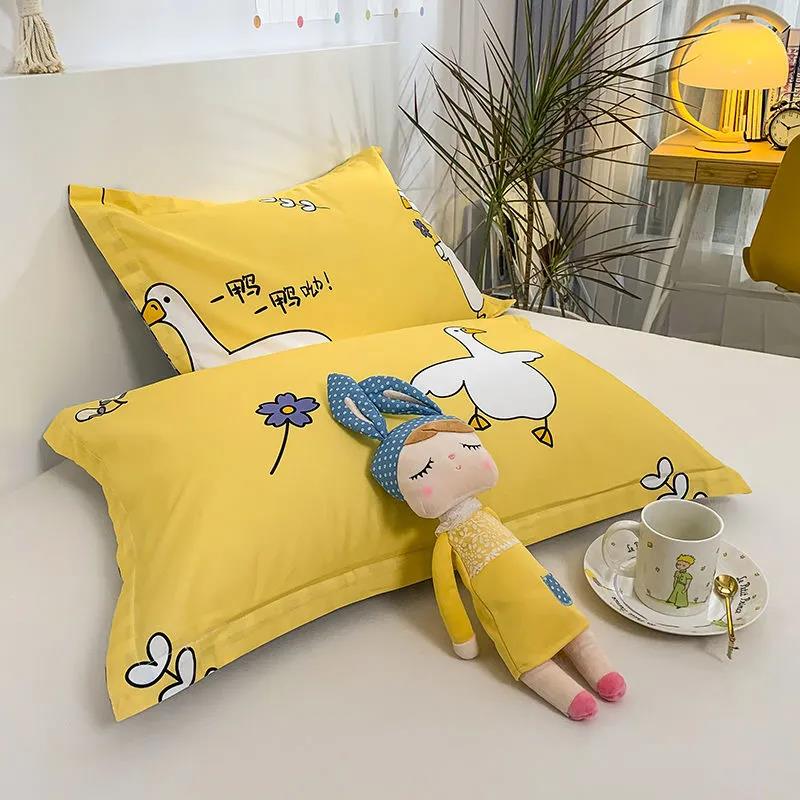 Cartoon Pillowcase A Pair of Pure Cotton Adult Household Pillowcases Student Dormitory Pillowcases