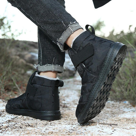 Winter Waterproof Warm Snow Boots Men and Women Cotton Shoes Warm Large Size Flat Heel Boots
