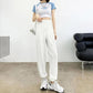 White Ice Silk Sports Pants Women's Summer Thin Section Loose and Thin Nine-point Beam Foot Casual Lantern Pants