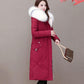 Cotton-padded Clothes Women's Mid-length Winter Clothes Korean Style Loose Fashion Women's Fur Collar Down Padded Coat