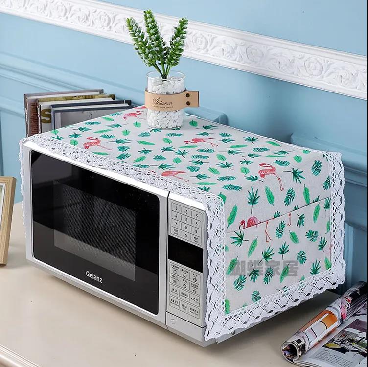Microwave Oven Cover Towel Refrigerator Washing Machine Universal Cotton and Linen Dust Protection Cover