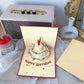 Creative Cute Birthday Gift Girl Heart Birthday Cake Blessing Greeting Card Folding 3D Stereo Card