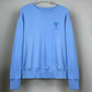 Embroidered Love Solid Color Round Neck Sweater for Men and Women The Same Loose Long-sleeved Pullover Sweatershirts for Lovers